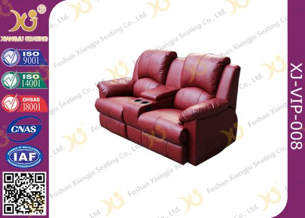 Real Leather Cinema Recliner Chair ,  Home Theater Sofa With Food Tablet
