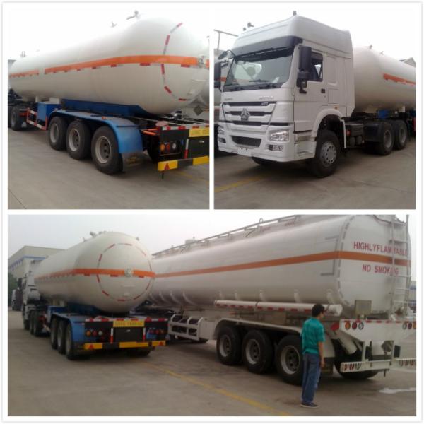 3 Axle 54.76 CBM Liquid Petroleum Gas Lpg Trailer With Mechanical Suspension