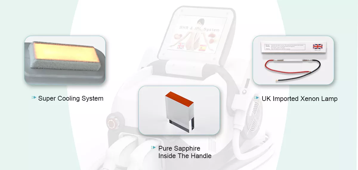 Портативная машина подмолаживания кожи удаления волос E-света IPL SHR