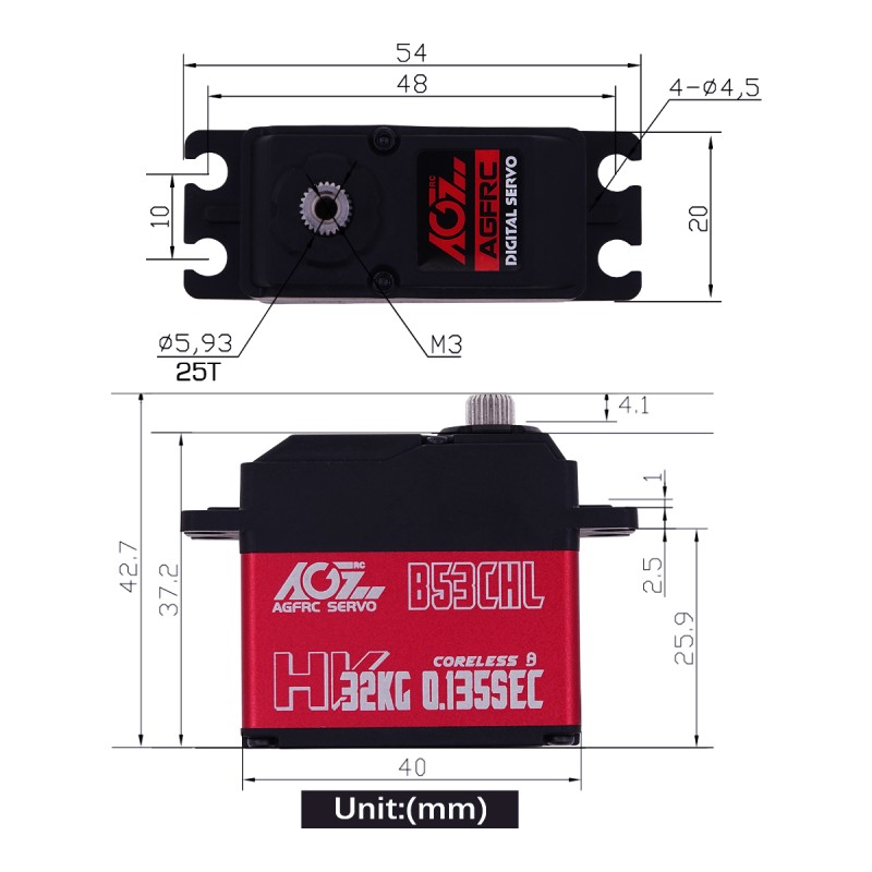 Hot AGFrc Coreless Motor Steel Gear 32 Kg-cm Hi-Torque Digital Servo For 10th RC Truck Cars/Airplanes