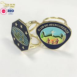 OEM Custom Logo Creative Design Silver Copper Soft Enamel Silver Slated  Wedding Gift Silk Scarf Buckle for Women