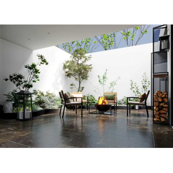 Black Gold Brick Limestone Garden Tiles Easy Cleaning And Maintenance Customizable