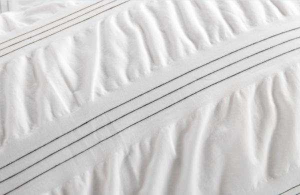 Seersucker Cotton Recycled Polyester Duvet Set Sustainable White Duvet Cover King