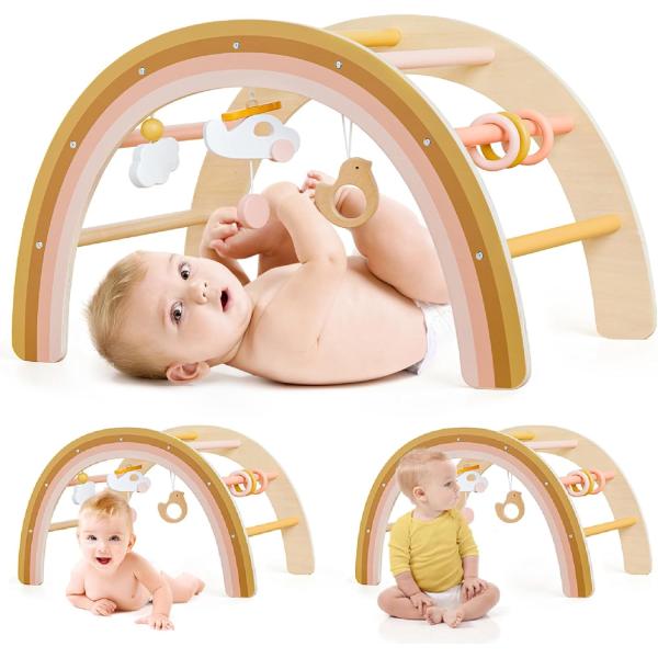 Unisex Wooden Play Gym for Baby 0-5 Months As Your Request Wooden Baby Toys by Tiny Land