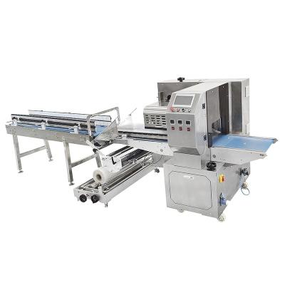 Machine d'emballage à débit de 120 à 300 mm de longueur de paquetage avec une puissance totale de 3,1 kW et une vitesse d'emballage de 30 à 150 sacs/min