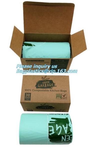 Plastarch Bio Eco Biodegradable Compost Plastic Drawstring Garbage Bags, Promotion Drawstring Compostable Plastic Bags