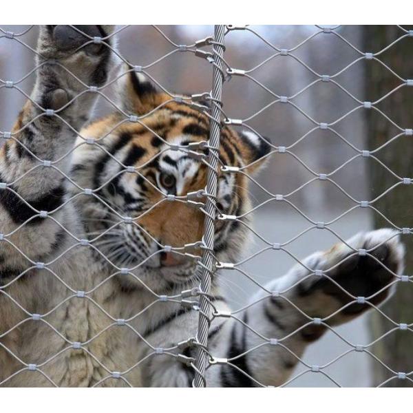 7x7 Stainless Steel Tiger Metal Zoo Wire Rope Mesh