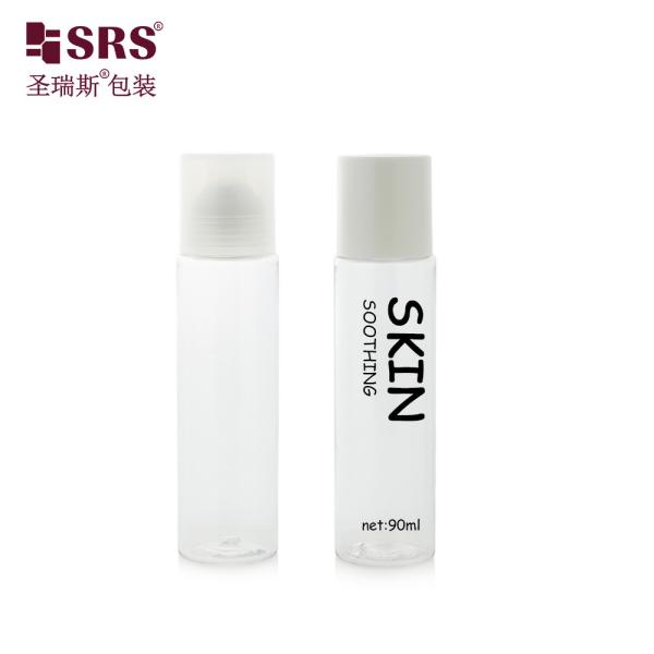 PET30-90ML Clear PET Steel Roller Applicator Bottle For Cooling Gel