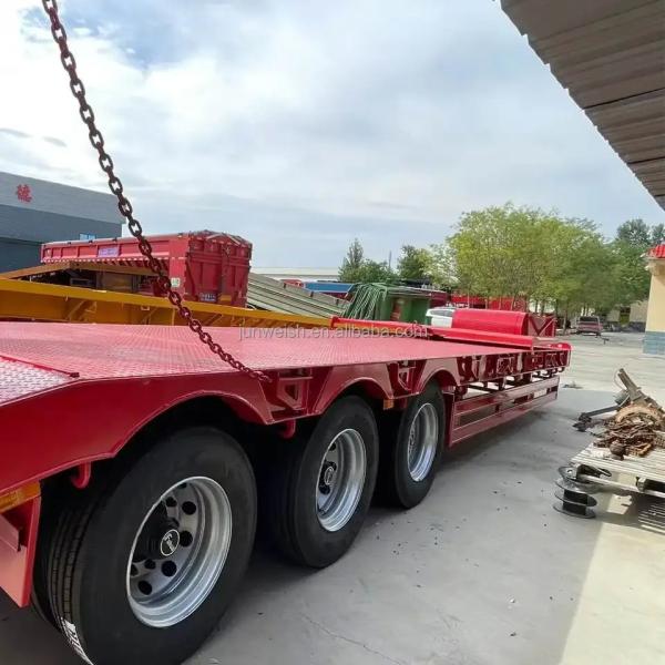 Used 3 Axle 60t 70t 80t Heavy Duty Hydraulic Gooseneck Detachable Low Loader Truck/Lowbed/ Lowboy Low Bed Semi Trailer