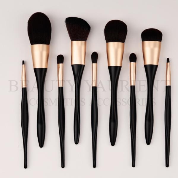 ISO14000 Full Face Makeup Brush Set With Matte Gold Color Aluminum Ferrule