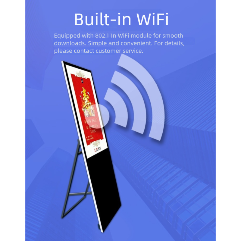 50 Inch Portable Indoor Digital Signage Screen High Contrast All Weather Operation