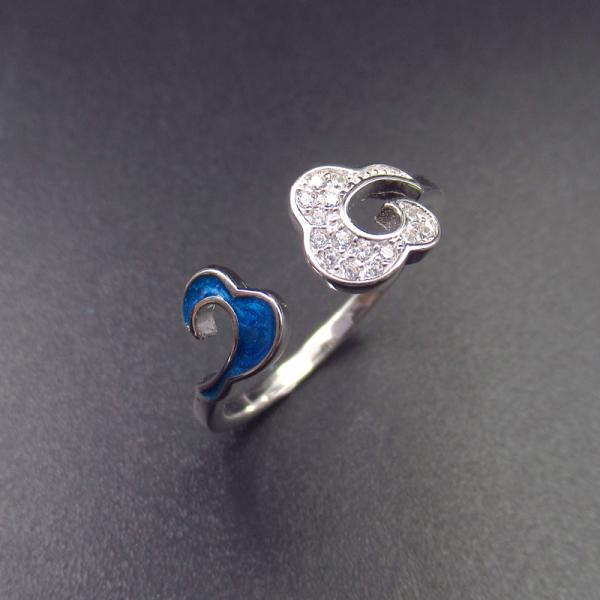 Проштемпелеванные серебряные кубические кольца Зирконя, принцесса Крона Кольцо стерлингового серебра 925