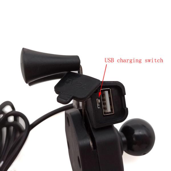 5V 2.5A Usb Charger Scooty Mobile Stand , ABS Universal Bike Phone Mount