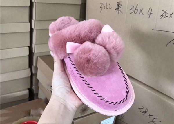 Fashion Sheep Wool Slippers , Winter Women Indoor Warm Fluffy Home Shoes