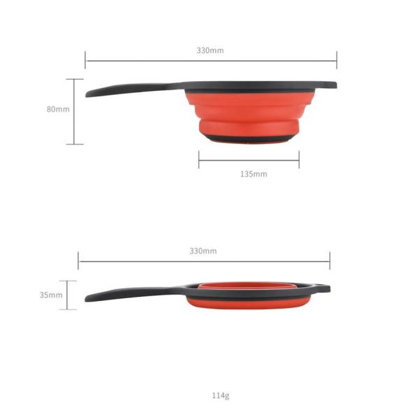 Kitchen Tools Round Basket Collapsible Colander Sink Strainer Set with PP TPR Handle