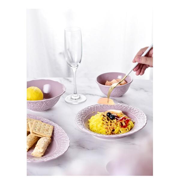 Ins Style Placas de cucharas de plato de porcelana Conjunto de vajilla de cerámica blanca para 10 usuarios