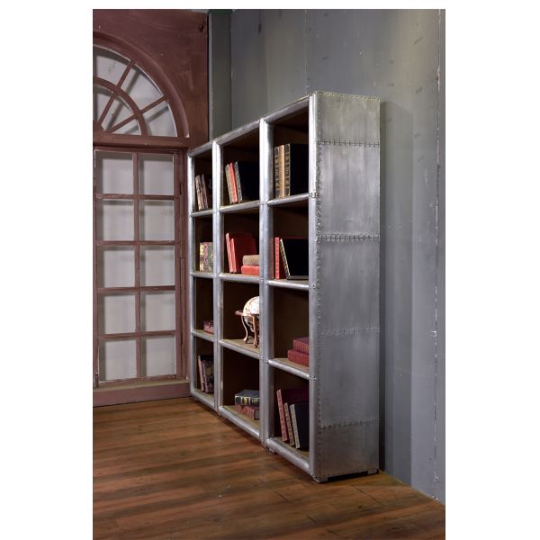 Nidea #8010 Antique Style Industrial Aluminum Bookcase with 9 Shelves Multifunction for Home Bar Office Living Room & Hotel
