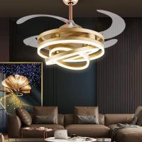 European Creative 90W Three Ring Fan Lamp with LED Modern Remote Control Double Luminous for Living Room Dining Room