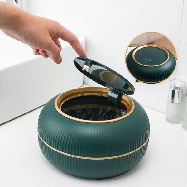 Mini Desktop Household Wholesale Small Plastic Storage Basket Paper Basket Waste Container with Cover