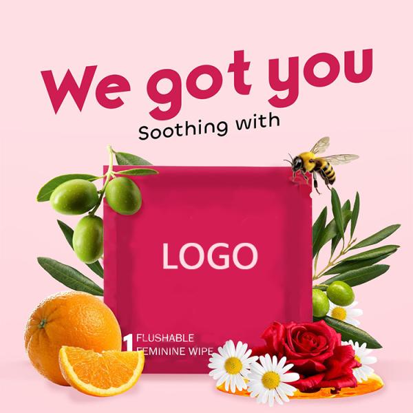 Customization 50pcs Ph Balanced Hygiene Essentials Feminine wipes