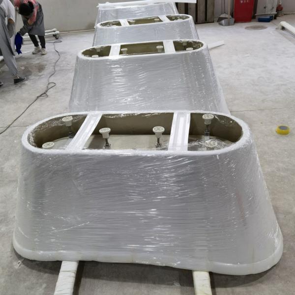 US 200 Samples Freestanding Acrylic Bathtub Narrow Rim Border Bulk Packing Oval Design