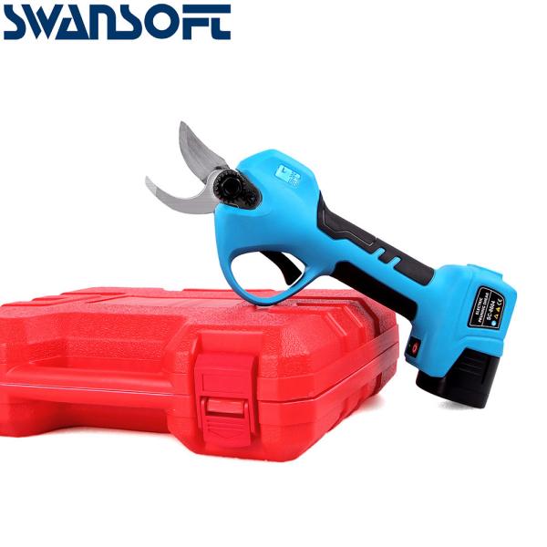 28mm Electric Pruning Shears Finger Protection Electric Pruner Scissors Battery Progressive Pruning Shear