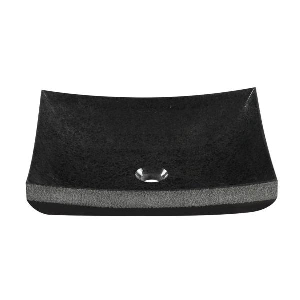 Nero Marquina Black Stone Sink Basin , Narrow Vessel Sink 400*400*140mm