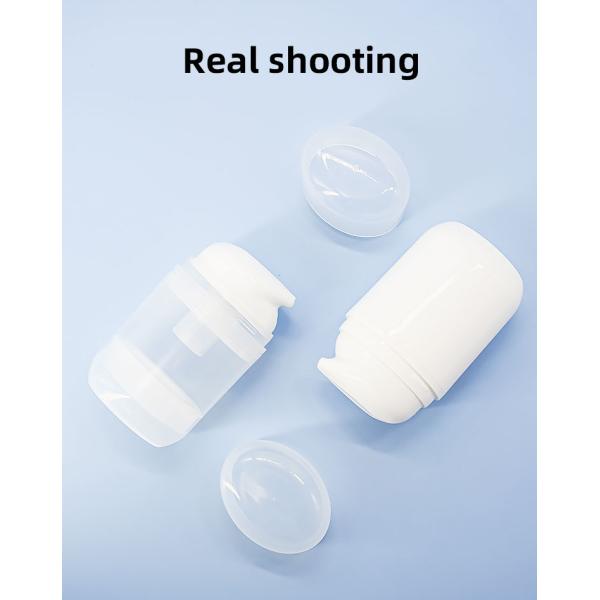 Упаковка солнцезащитного крема   Косметика PP пластиковая овальная плоская безвоздушная разливает 50ml по бутылкам с уникальным насосом