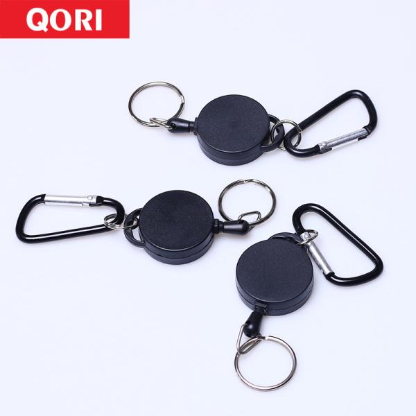Deyi Badge ReelRetractable Keychain Heavy Duty Carabiner Badge Holder Tactical ID Coated Steel