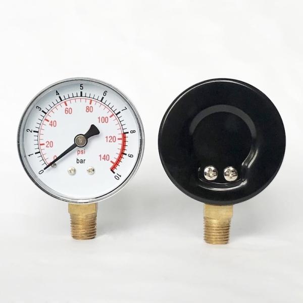 63mm Dual Scale Utility Pressure Gauge 230 Psi Bottom Connection Pressure Gauge EN837-1