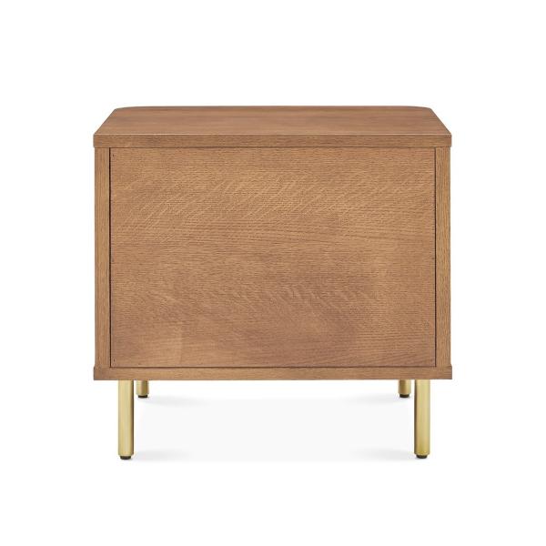 Vintage Solid Wood Bedside Table Furniture Bedroom Bedside Cabinet With Metal Foot