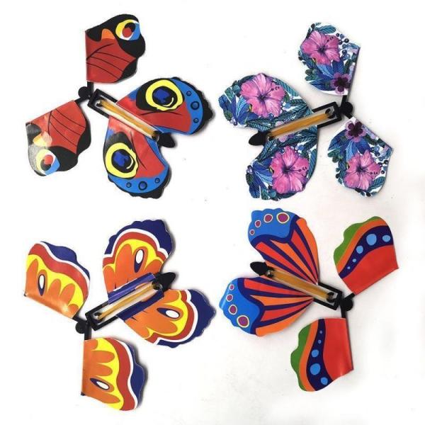 4.78in Magic Flying Butterfly Greeting Card Gift Wind Up Fairy Toy Great Surprise Wedding