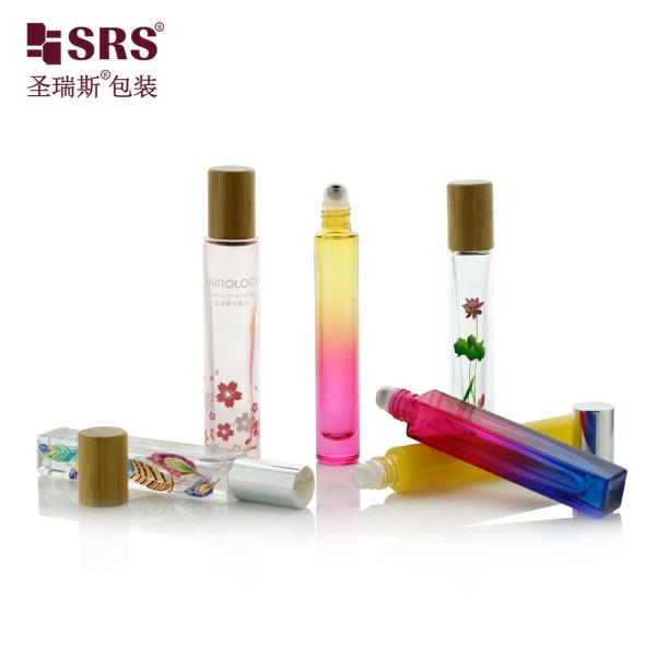 Factory Wholesale Empty Transparent Round Glass Roll On Bottle 10ml for Essential Oil and Perfume