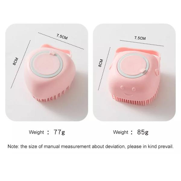Cepillo de limpieza de champú azul rosa Cepillo de baño para perros de silicona