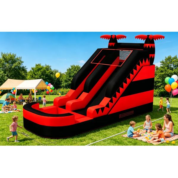 Hot Selling Home Use Tropical Theme Crazy Water Playing Water Slide Inflatable Palm Slide with Pool