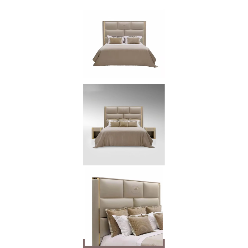 Adult Velvet Fabric King Size Double Bed Set Bedroom Furniture Luxury Modern Double Bed