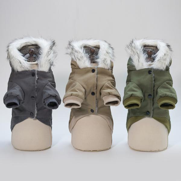 Solid Color Luxury Puppy Winter Clothes S-XXL Cat Dog Winter Coat With Hood