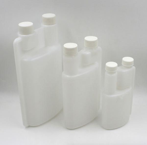 Pescoço dobro 1000ml dos tamanhos químicos das garrafas de água três do exercício do HDPE