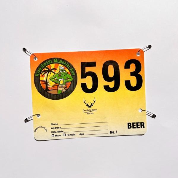 Numeros de bib para crianças e adultos Tyvek Paper Race Bike Marathon Número de identificação de bibs