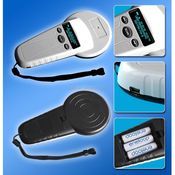 Pet identification device portable microchip scanner operating at frequency 125khz 1342khz for pet RFID scanning