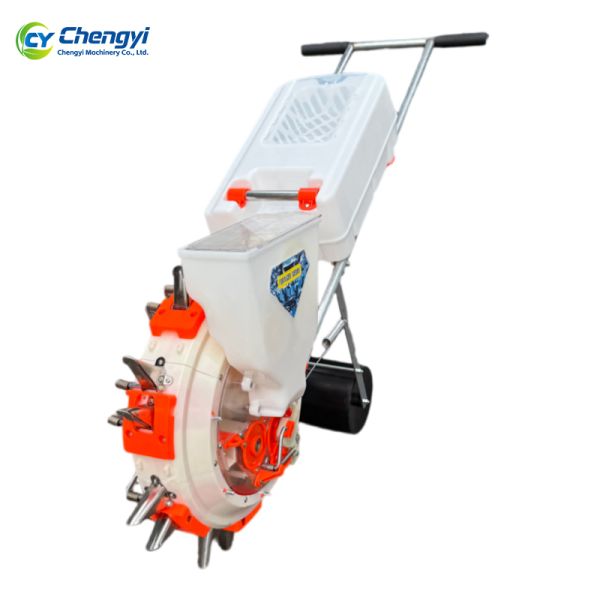 Iron Manual Seeder Machine With Fertilizing Mechanical Push Planter Durable Dual Purpose Farm Device