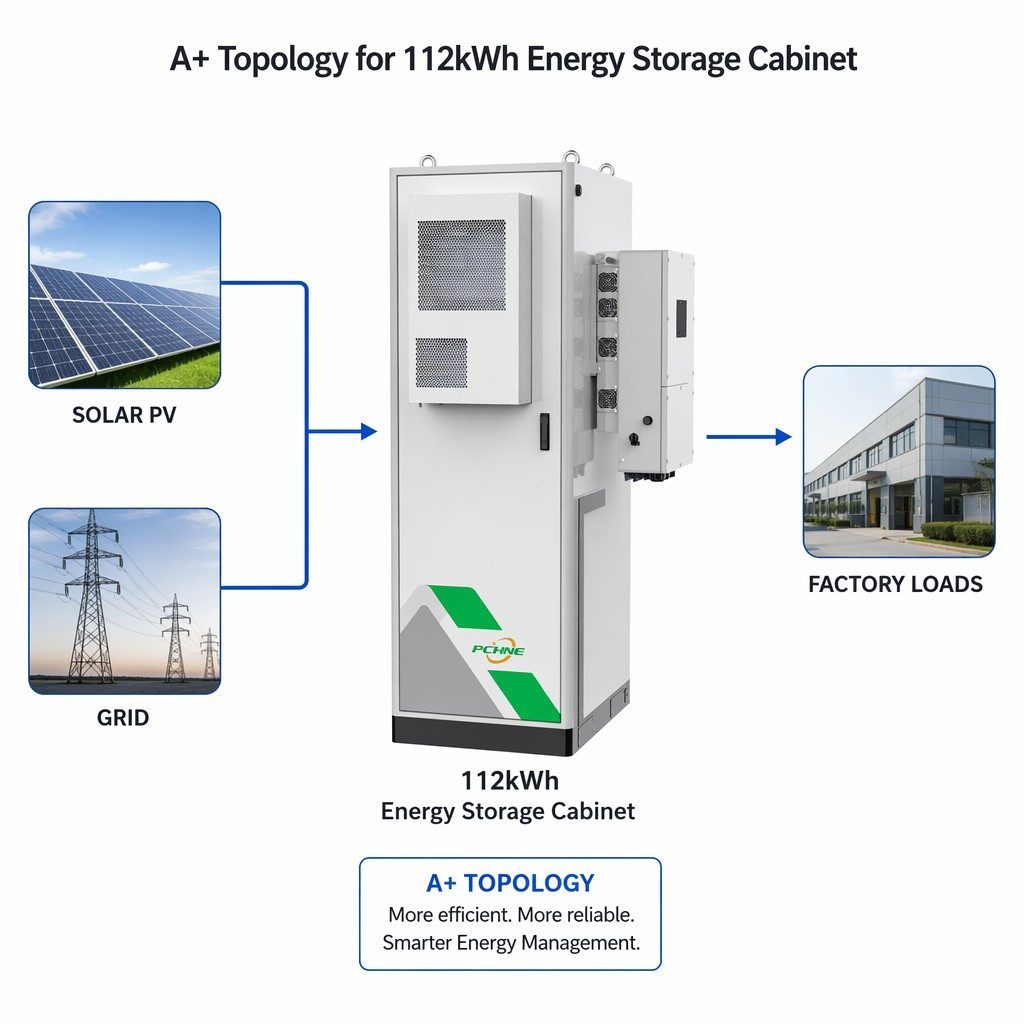 112kWh Industrial Commercial LiFePO4 ESS Cabinet Factory Peak Shaving Solar Backup Energy Storage System - Tianon