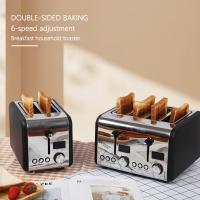 4 tranches de cuisine aide grille-pain Rectangle anti-bruit à sec 304 en acier inoxydable