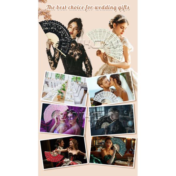 Wholesale 27cm Luxury Wedding Lace Fans Folding Lace Hand Fan for Lady