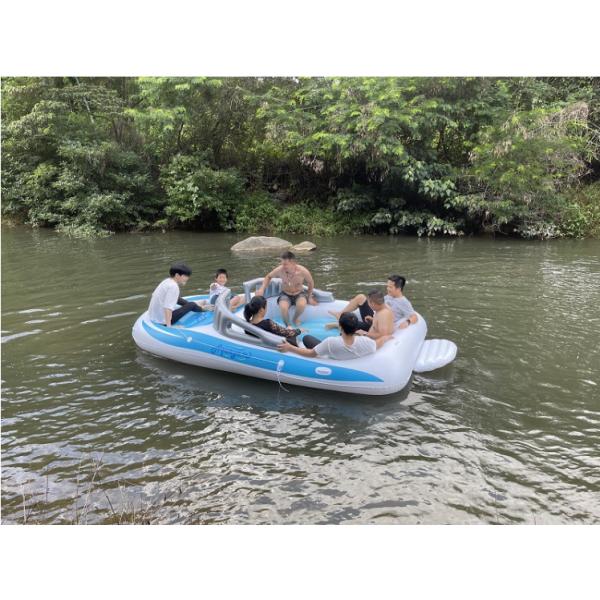 6-Person Water Party Island Drift Boat Customized PVC Float Inflatable Bay Breeze Boat