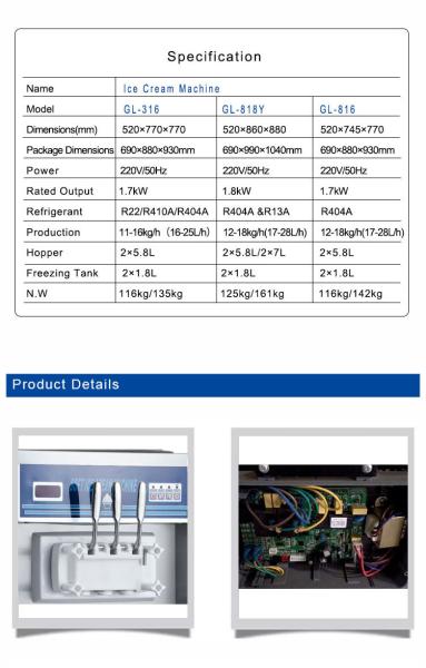Professional 2N Industrial Refrigeration Unit 240V 1.7kW Output 2 Hoppers 2x1.8L Freezing Tank 200-300 Cups/h