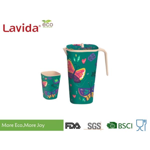 Colorful Tropical Butterfly Style Bamboo Dinnerware Set Eco - Friendly For Indoor / Outdoor