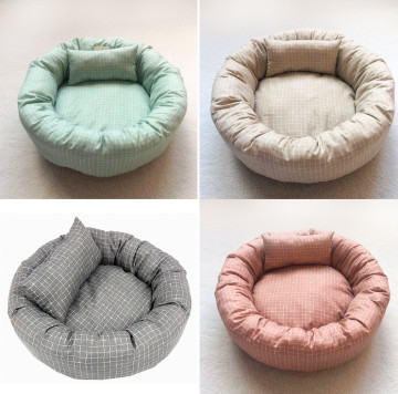 Indoor Luxury Round Faux Fur Washable Puppy Mattress For Medium Small Dogs Self Warming