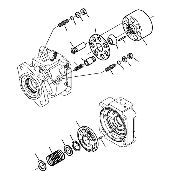 Загрузчик буровой лодки гидравлический насос Assy 708-1U-00160 для Komatsu WB146 156 WB93 WB97