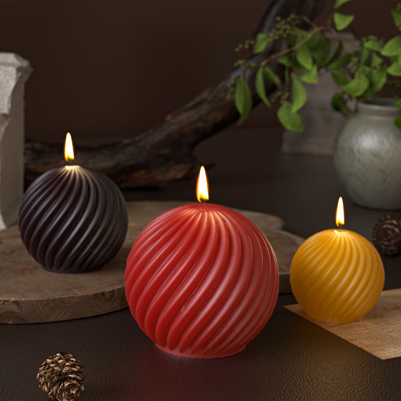 Circular Rotating Striped Candle Silicone Mold DIY Aromatherapy Candle Gypsum Fragrance Stone Pendant Dropping Mold